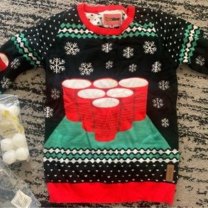 Tipsy Elves Beer Pong Christmas Sweater